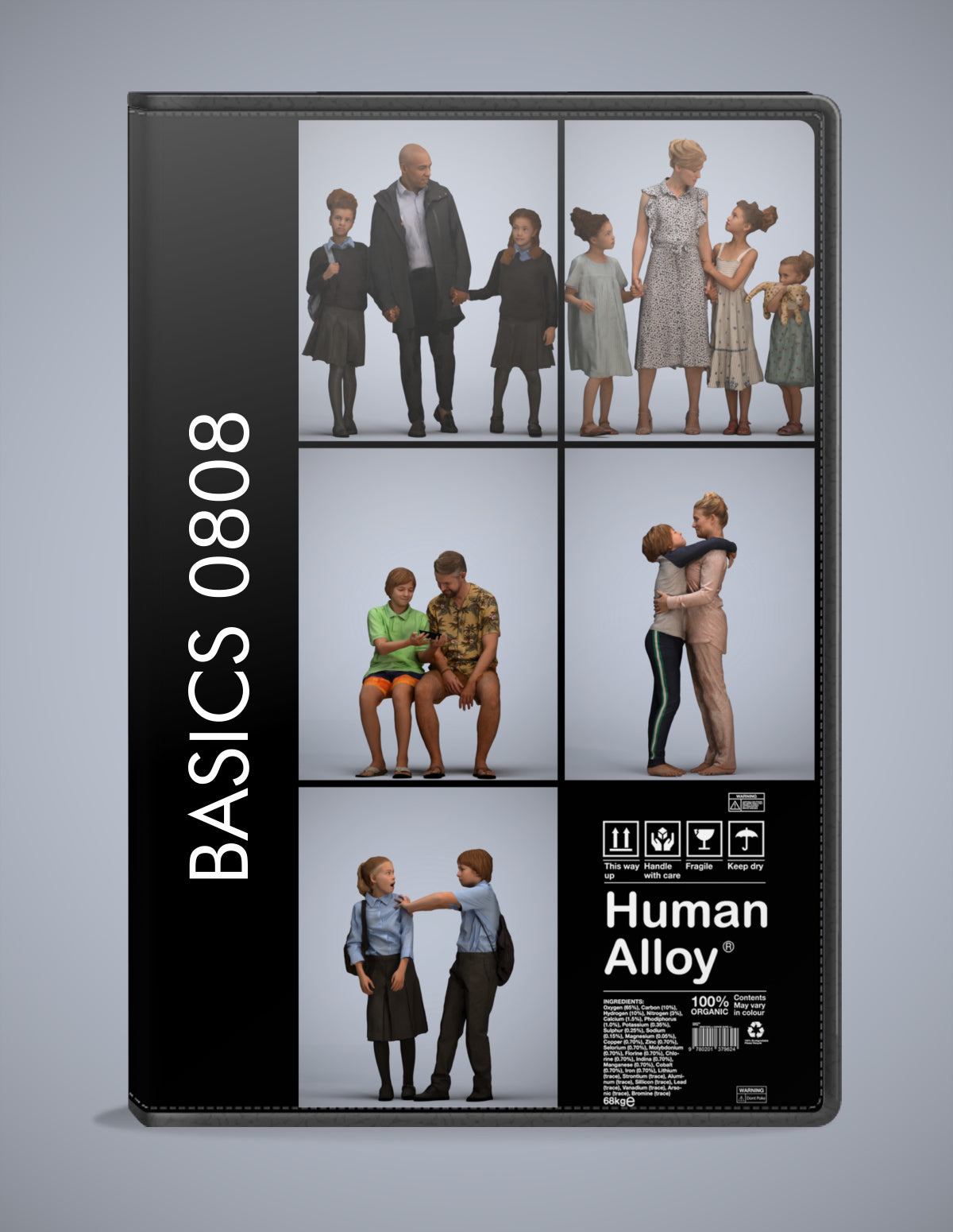 photogrammetry 3D people kids collection, 5 realistic human models archviz FBX