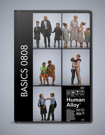 photogrammetry 3D people kids collection, 5 realistic human models archviz FBX
