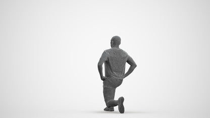 realistic 3D human man sport, archviz people FBX OBJ for Blender, wireframe front view