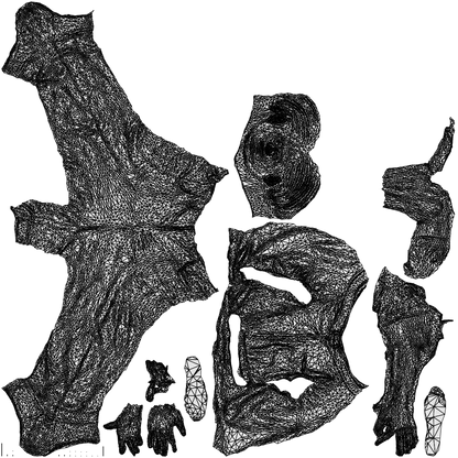 photogrammetry 3D boy hospitality, realistic human model archviz FBX, wireframe top-down view