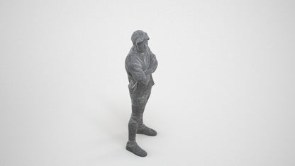 3D people model man casual standing, scanned human for 3ds Max rendering, wireframe three-quarter view