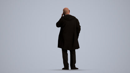 realistic 3D people senior man business standing, render-ready for V-Ray and Corona, FBX OBJ, front view render