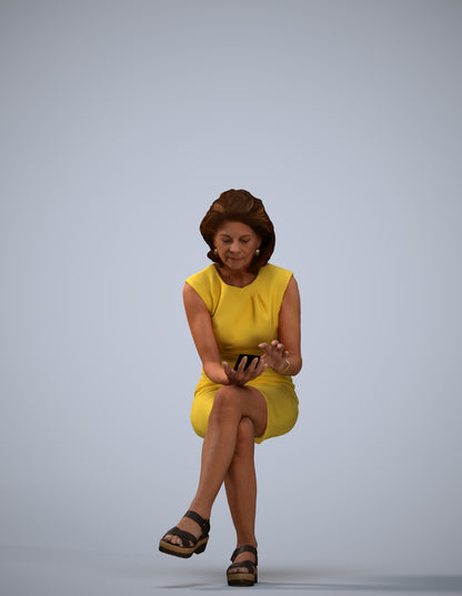realistic 3D people woman business sitting, render-ready for V-Ray and Corona, FBX OBJ