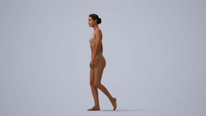 3D scanned woman mix, photorealistic archviz people for Enscape and SketchUp, three-quarter view render
