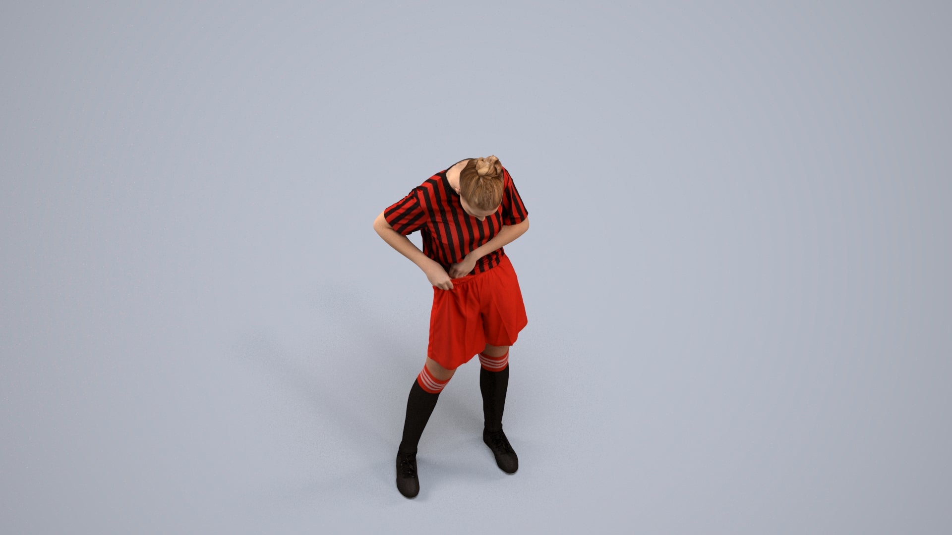 realistic 3D people girl sport, render-ready for V-Ray and Corona, FBX OBJ, back view render