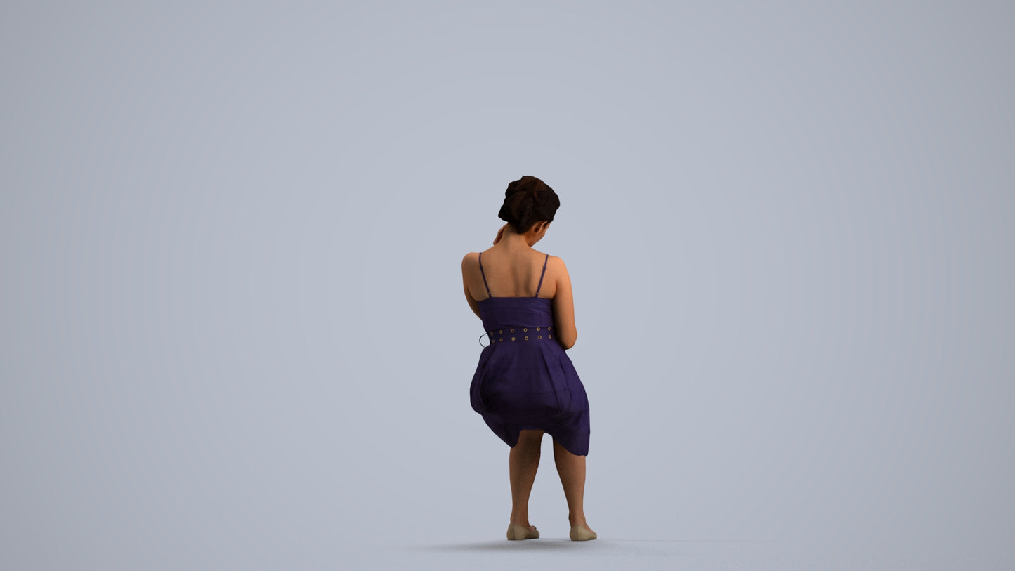 realistic 3D human woman formal formalaffairs, archviz people FBX OBJ for Blender, front view render