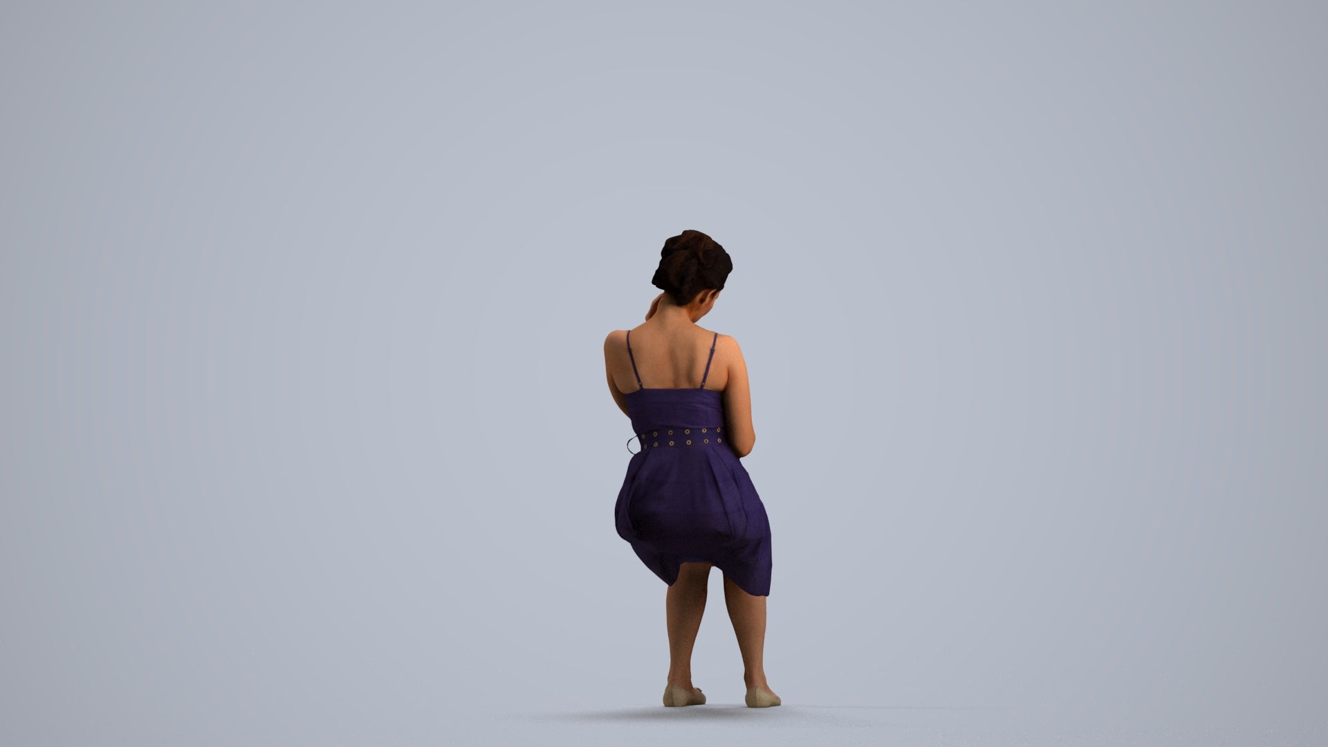 realistic 3D human woman formal formalaffairs, archviz people FBX OBJ for Blender, front view render