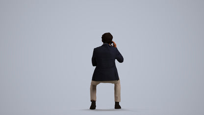 realistic 3D human man business, archviz people FBX OBJ for Blender, front view render