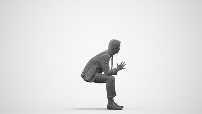 realistic 3D people man business, render-ready for V-Ray and Corona, FBX OBJ, wireframe side view