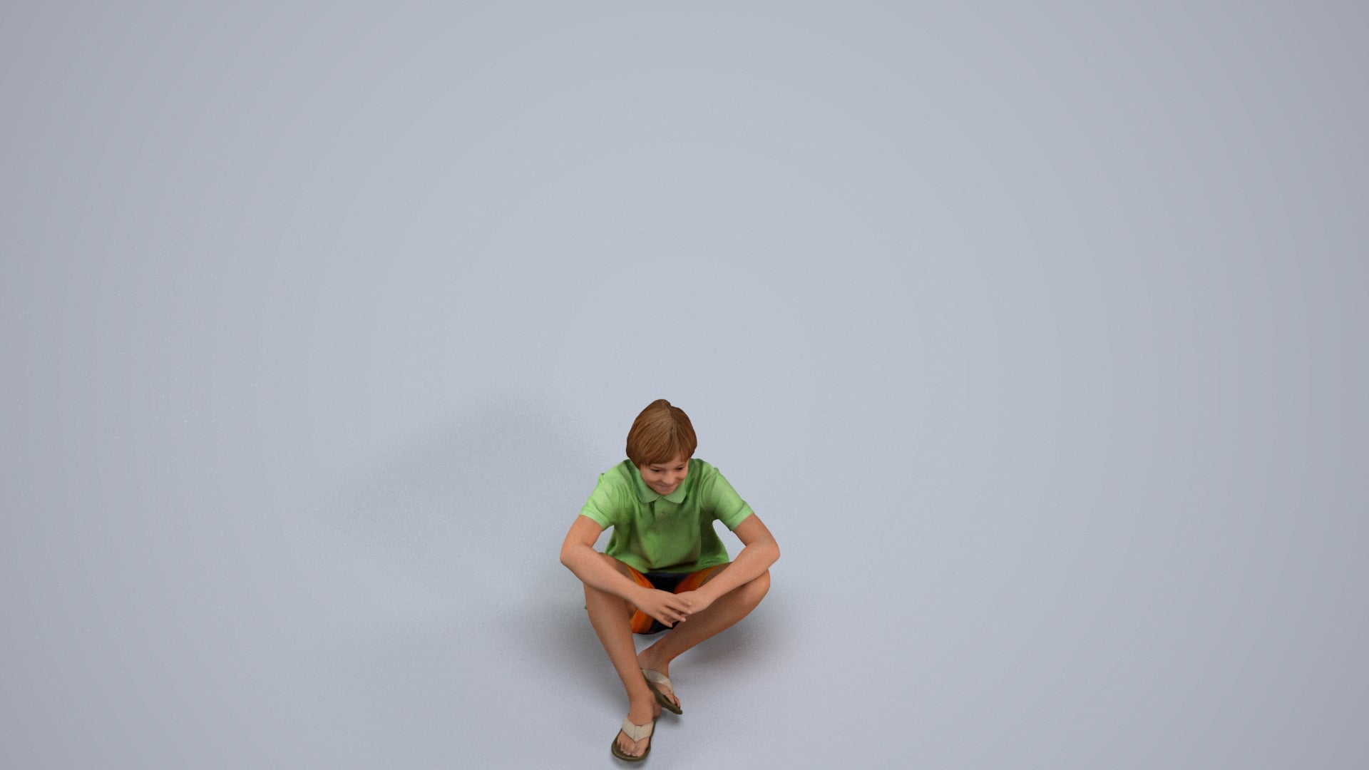 photogrammetry 3D boy kids, realistic human model archviz FBX, back view render