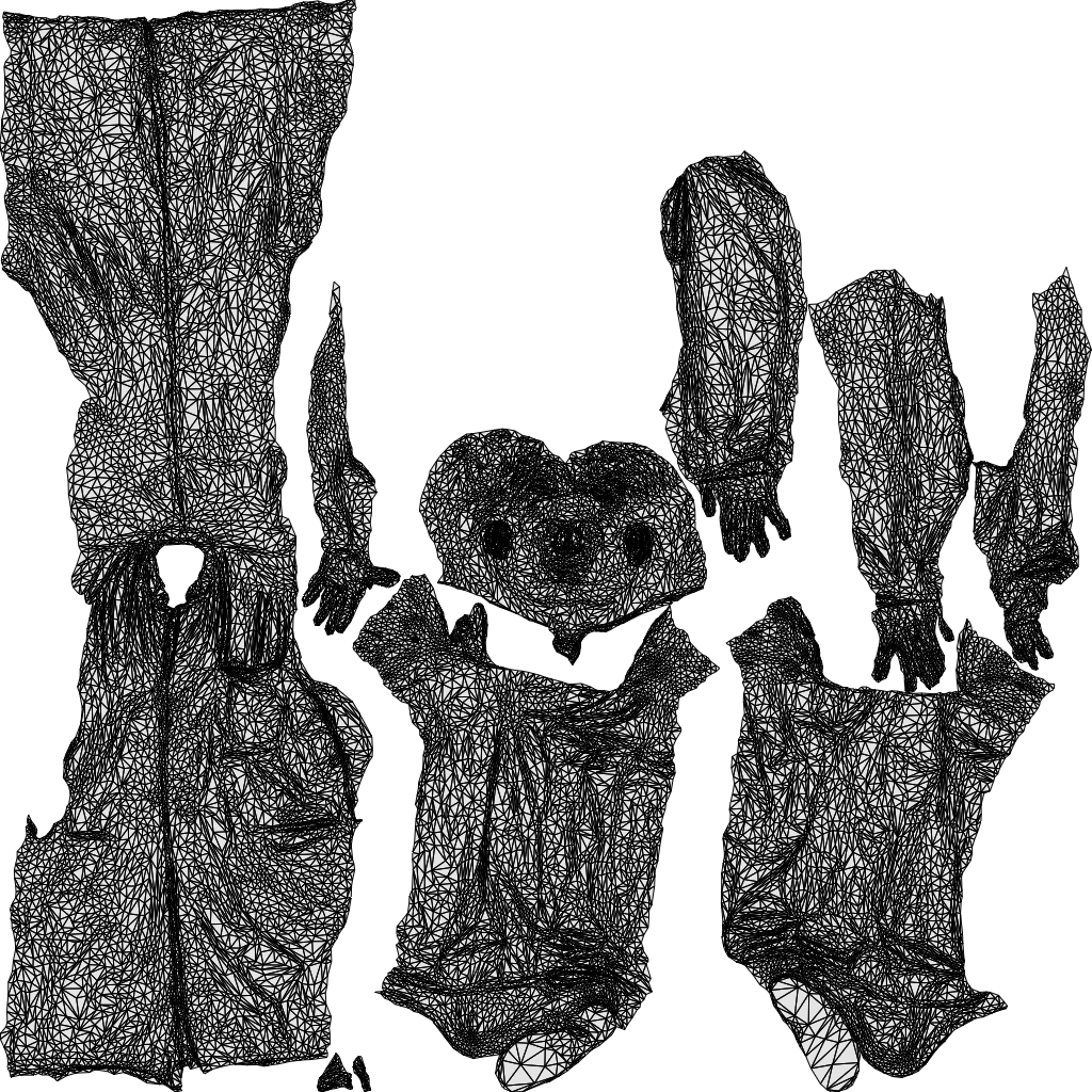3D people model man medical, scanned human for 3ds Max rendering, wireframe top-down view