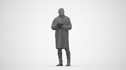 realistic 3D people man medical, render-ready for V-Ray and Corona, FBX OBJ, wireframe back view