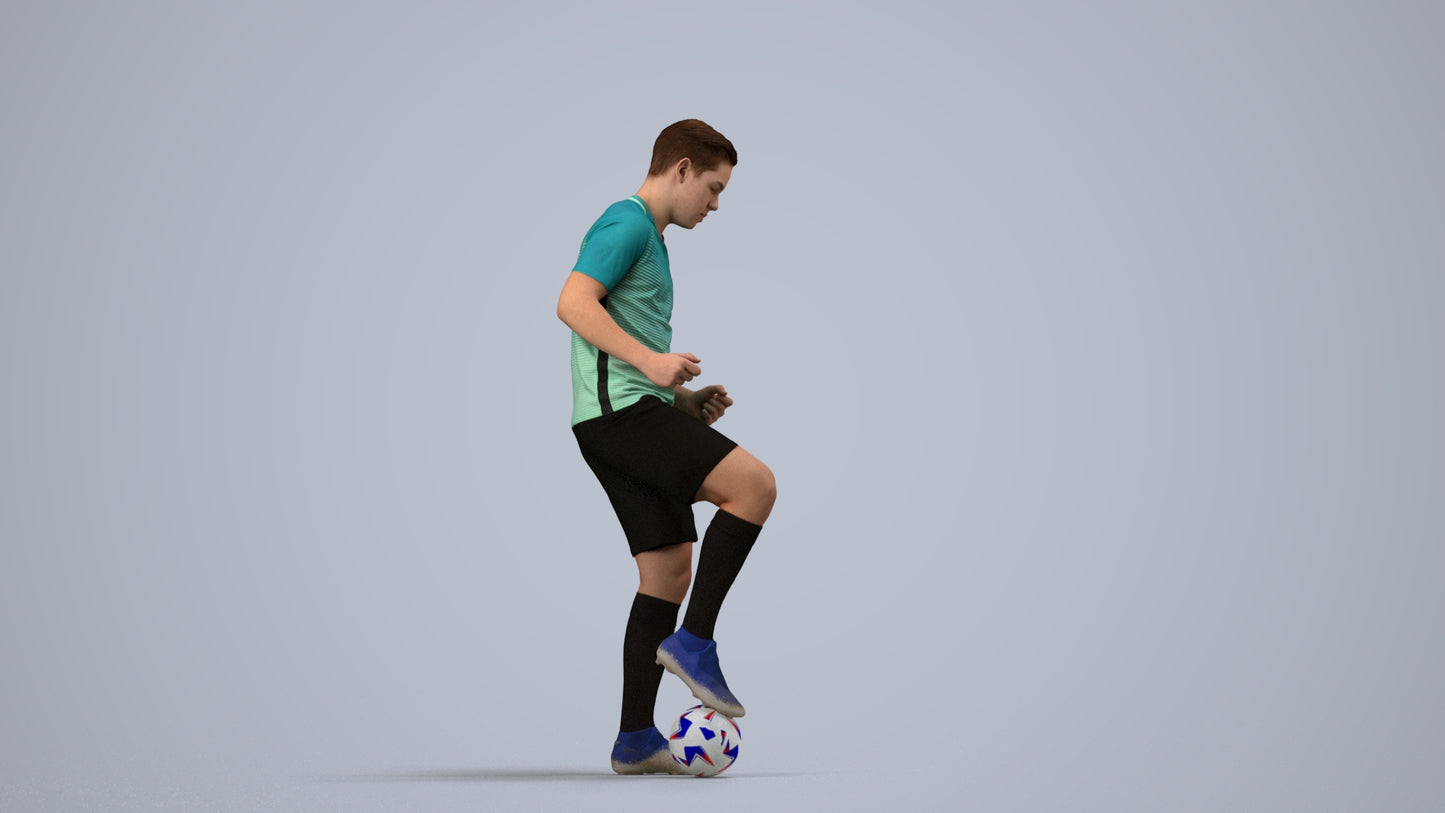 scanned 3D man sport, photogrammetry people for Enscape and V-Ray, side view render