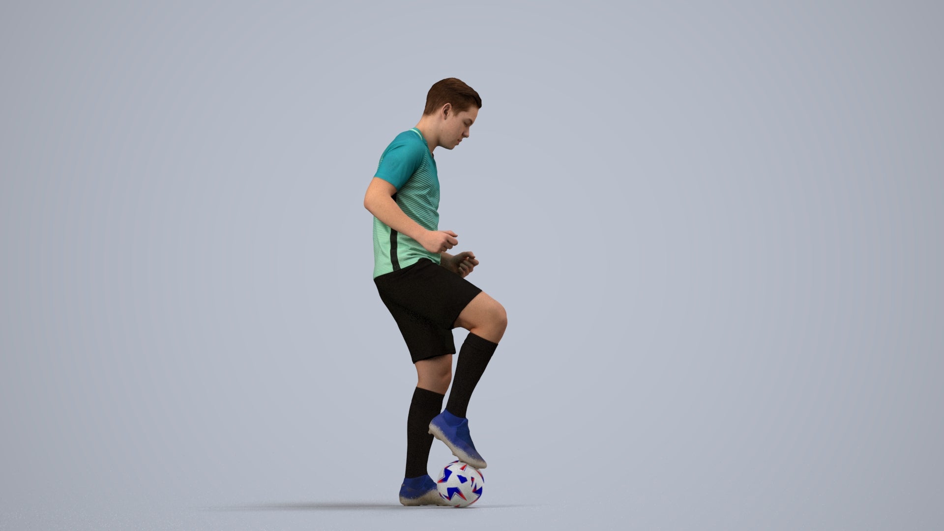 scanned 3D man sport, photogrammetry people for Enscape and V-Ray, side view render