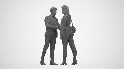 3D human model woman business, photogrammetry scanned person for archviz, wireframe back view