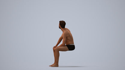 realistic 3D people man pool, render-ready for V-Ray and Corona, FBX OBJ, three-quarter view render