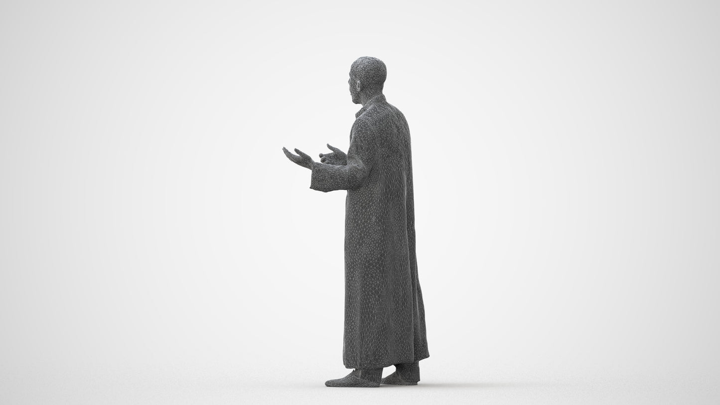 realistic 3D human man standing, archviz people FBX OBJ for Blender, square thumbnail