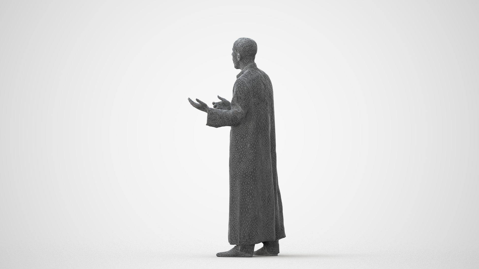 realistic 3D human man standing, archviz people FBX OBJ for Blender, square thumbnail