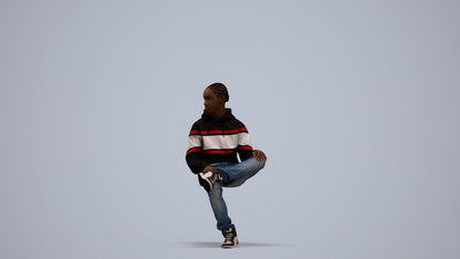 realistic 3D boy casual kids, scanned archviz people for Blender and 3ds Max, standing pose render
