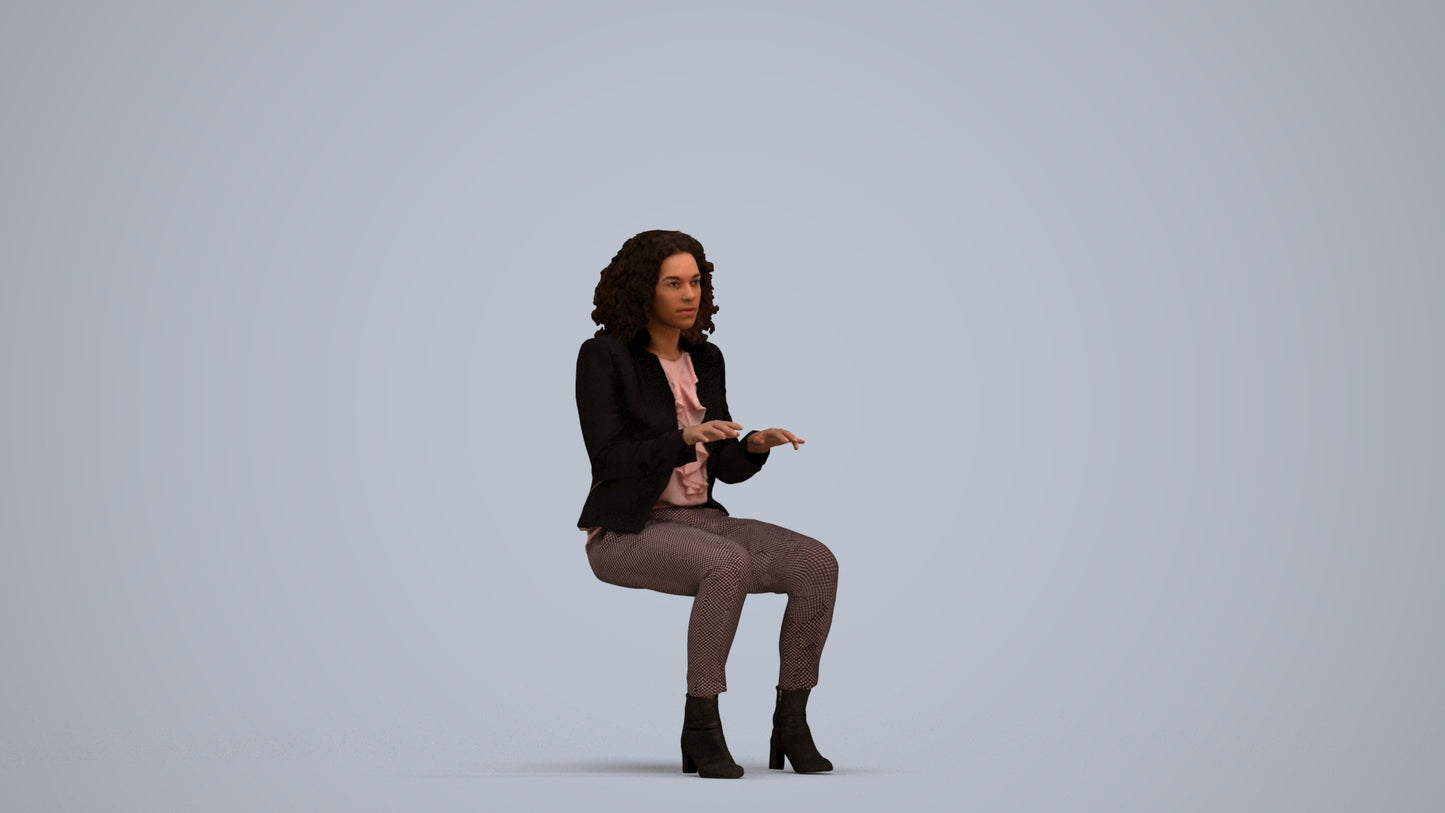 photogrammetry 3D woman business, realistic human model archviz FBX, standing pose render