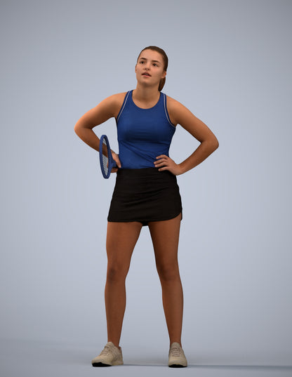 realistic 3D girl sport, scanned archviz people for Blender and 3ds Max
