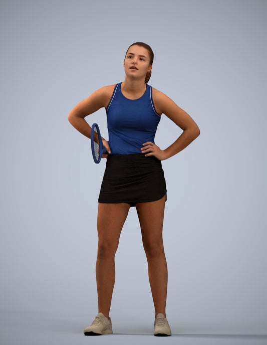 realistic 3D girl sport, scanned archviz people for Blender and 3ds Max