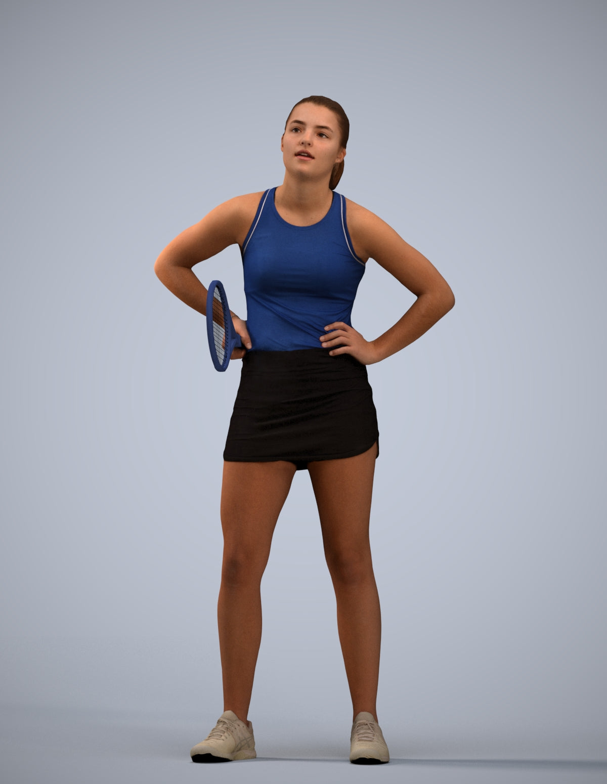 realistic 3D girl sport, scanned archviz people for Blender and 3ds Max