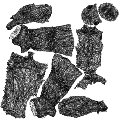 scanned 3D man casual standing, photogrammetry people for Enscape and V-Ray, wireframe top-down view