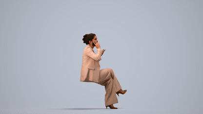 3D scanned woman business, photorealistic archviz people for Enscape and SketchUp, side view render