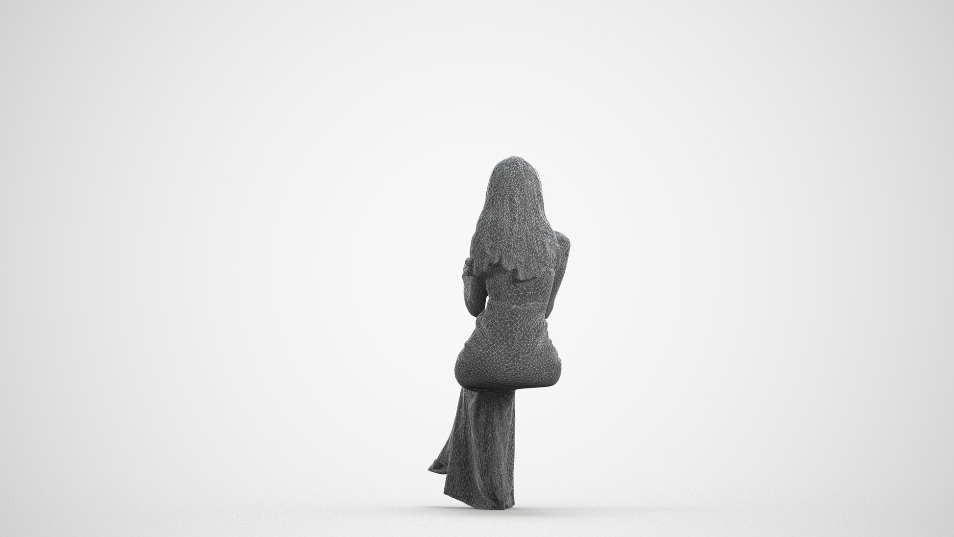 realistic 3D people woman formal formalaffairs, render-ready for V-Ray and Corona, FBX OBJ, wireframe front view