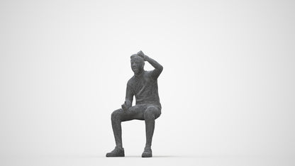 scanned 3D boy casual kids, photogrammetry people for Enscape and V-Ray, wireframe back view