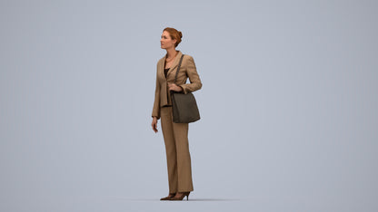 scanned 3D woman business mix, photogrammetry people for Enscape and V-Ray, top-down view render