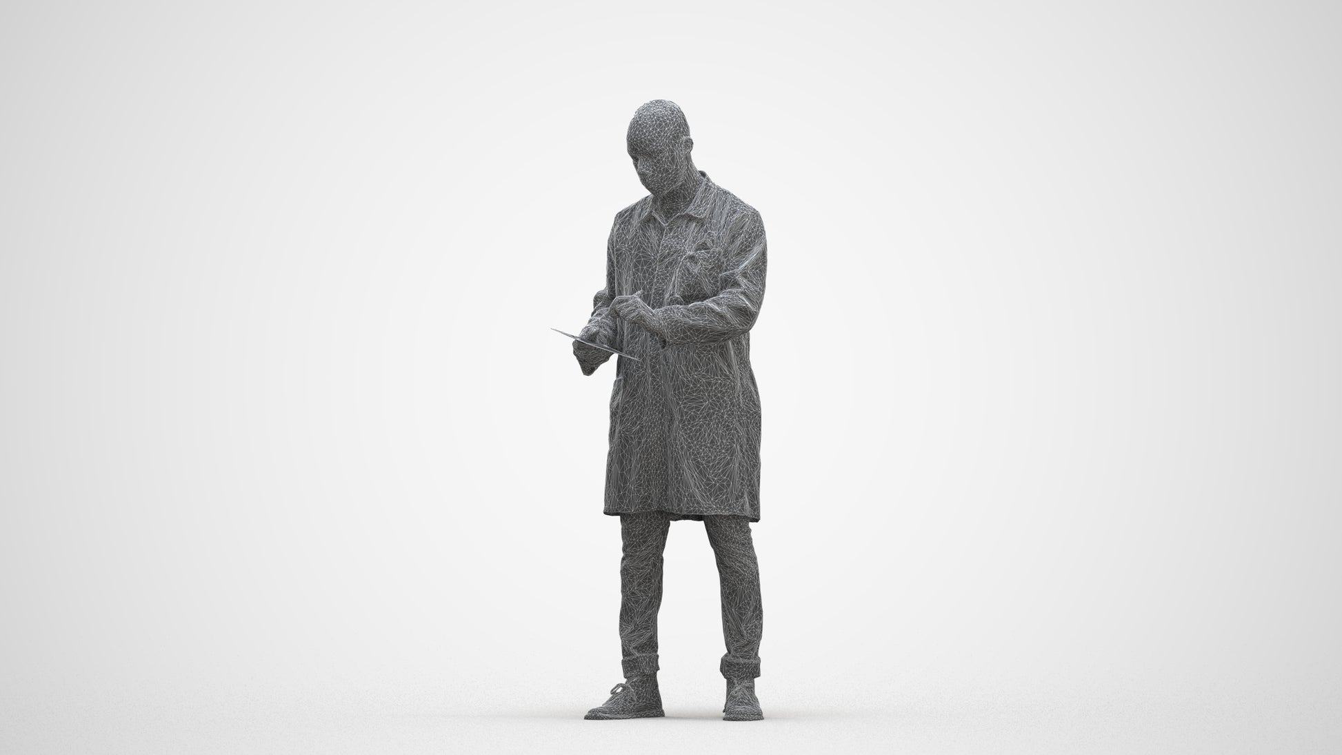 photogrammetry 3D man medical, realistic human model archviz FBX, three-quarter front view render