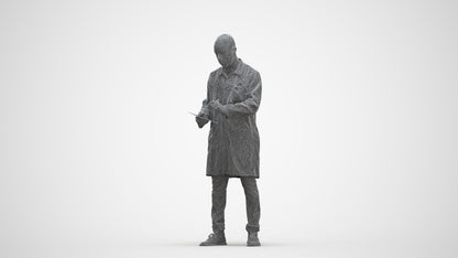 photogrammetry 3D man medical, realistic human model archviz FBX, three-quarter front view render