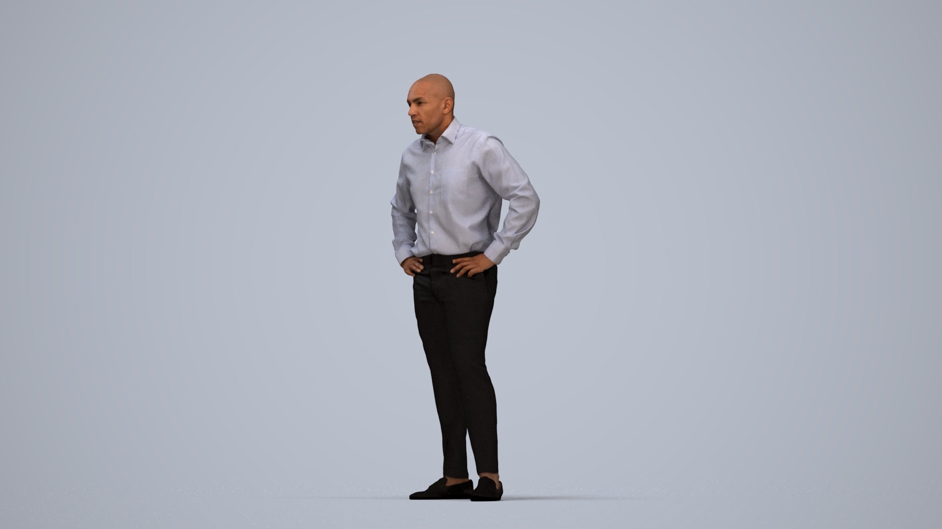 3D scanned man business, photorealistic archviz people for Enscape and SketchUp, top-down view render