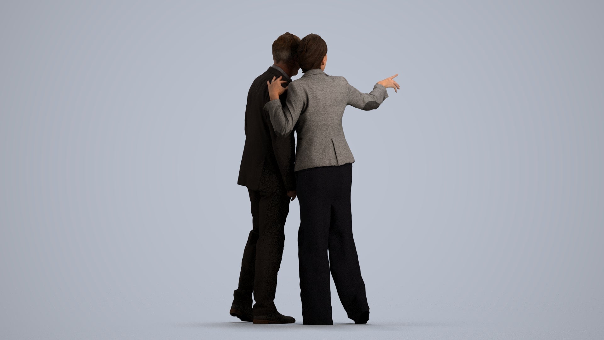 3D people model woman business, scanned human for 3ds Max rendering, front view render