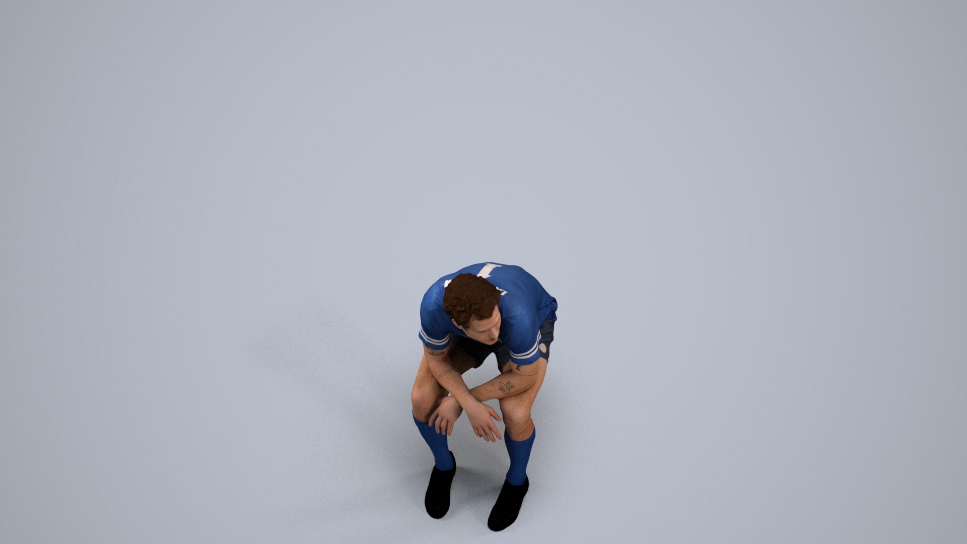 photogrammetry 3D man sport, realistic human model archviz FBX, back view render