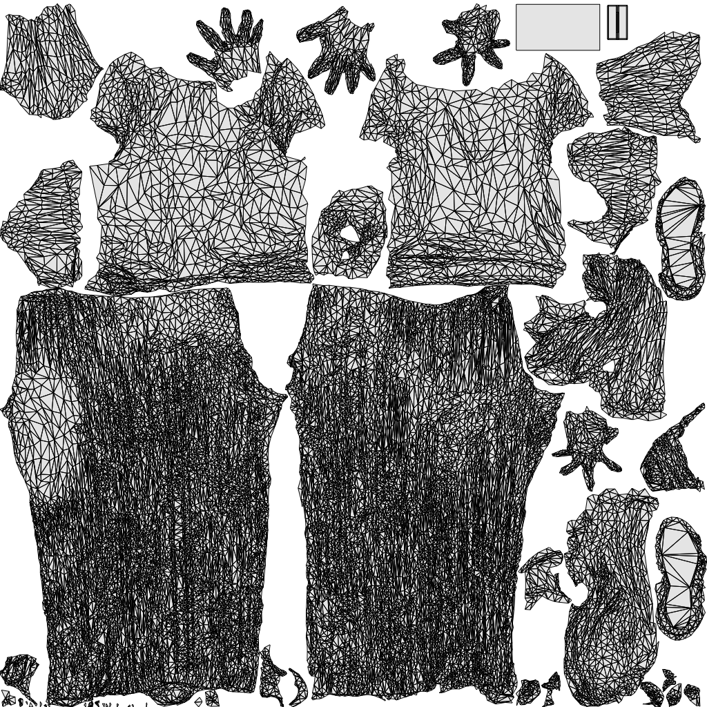3D people model woman casual standing, scanned human for 3ds Max rendering, wireframe top-down view