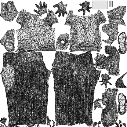 3D people model woman casual standing, scanned human for 3ds Max rendering, wireframe top-down view