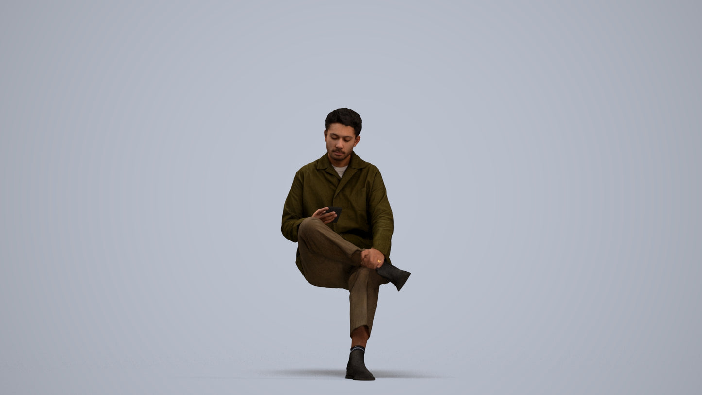 photogrammetry 3D man casual mix, realistic human model archviz FBX, standing pose render