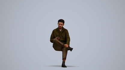 photogrammetry 3D man casual mix, realistic human model archviz FBX, standing pose render