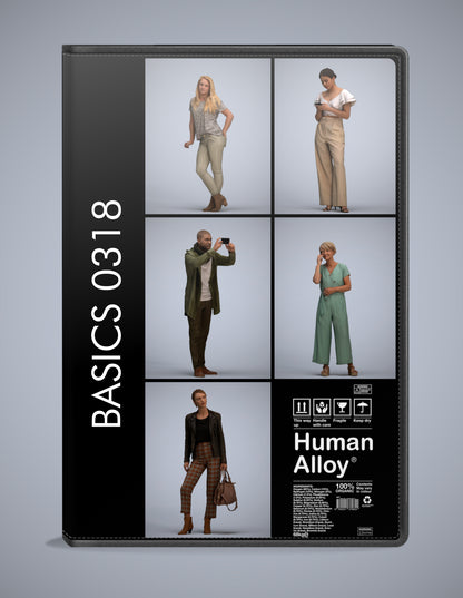 5 3D scanned people standing, photorealistic archviz pack for Enscape and SketchUp