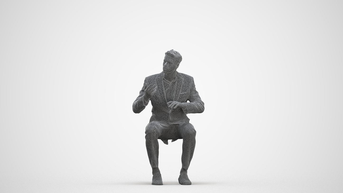 3D people model man business, scanned human for 3ds Max rendering, three-quarter front view render