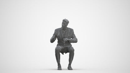 3D people model man business, scanned human for 3ds Max rendering, three-quarter front view render