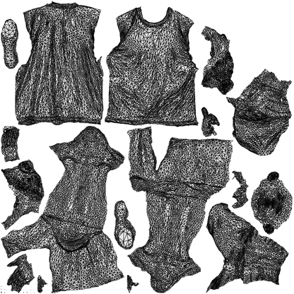 scanned 3D man sport, photogrammetry people for Enscape and V-Ray, wireframe top-down view