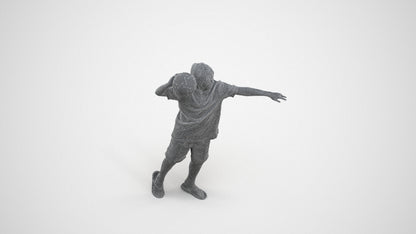3D people model boy sport kids, scanned human for 3ds Max rendering, wireframe three-quarter view
