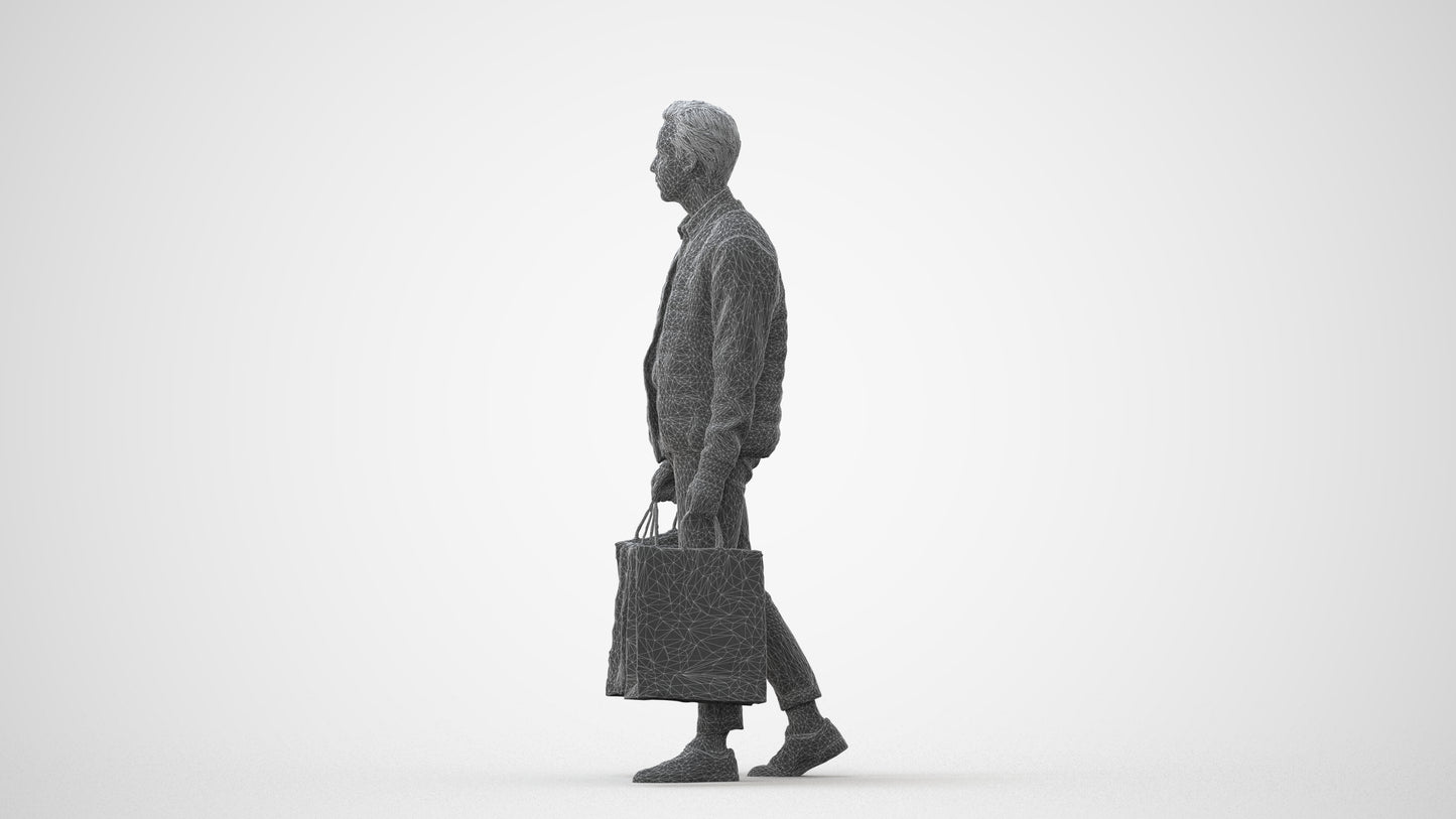 3D human model man casual formal, photogrammetry scanned person for archviz, square thumbnail