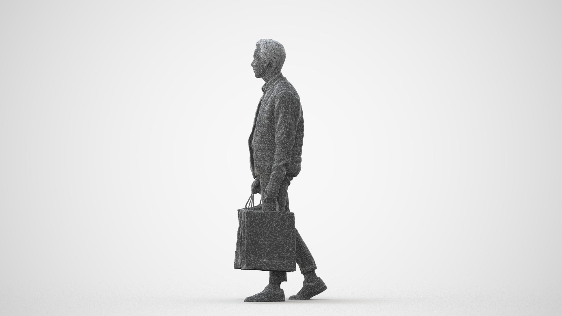 3D human model man casual formal, photogrammetry scanned person for archviz, square thumbnail