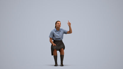 3D human model girl kids, photogrammetry scanned person for archviz, standing pose render