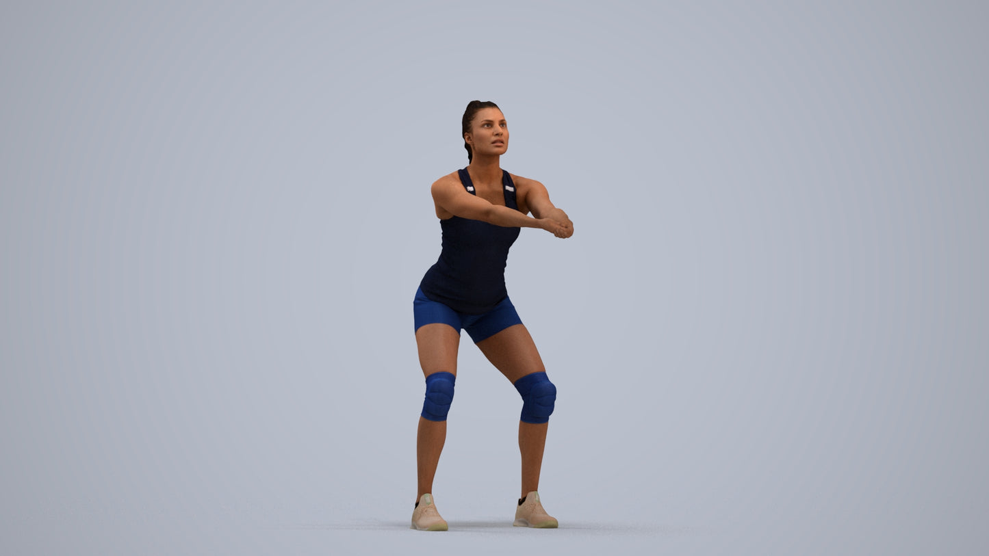 realistic 3D people woman sport, render-ready for V-Ray and Corona, FBX OBJ, standing pose render